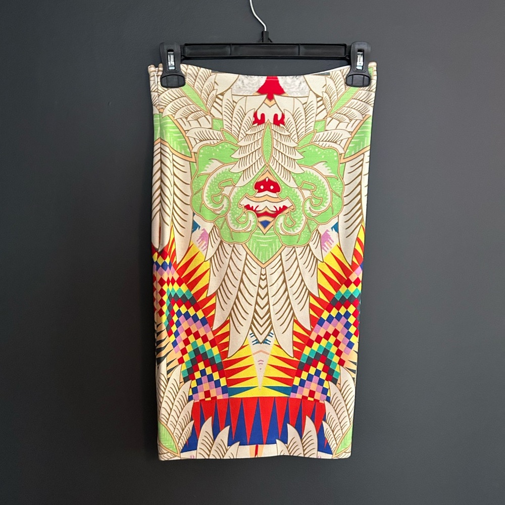 Mara Hoffman Orange Green Embellished Pencil Skirt Resort Wear
